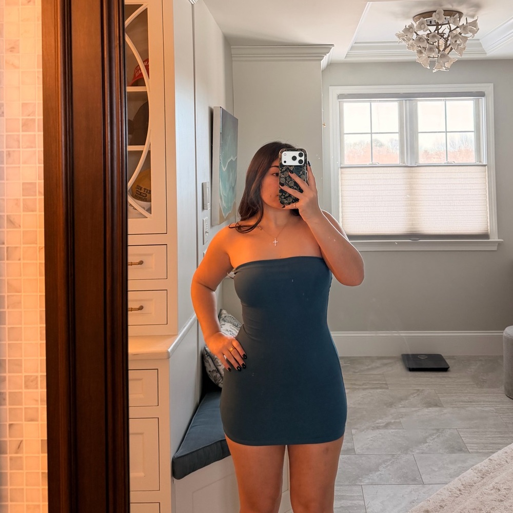 White Fox Boutique Strapless Blue Dress
